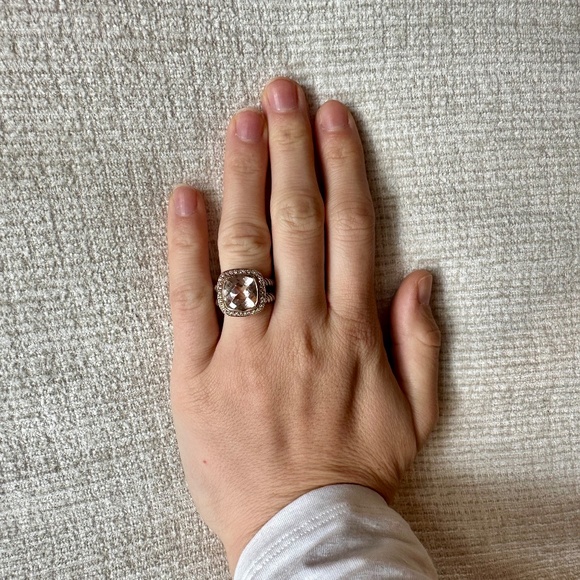 David Yurman Morganite Albion Ring 11 mm - Picture 3 of 5